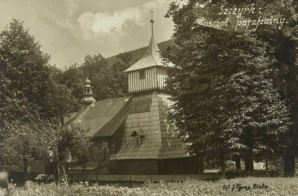 Zabytkowa pocztówka Szczyrku – historyczny widok miasta w Beskidach